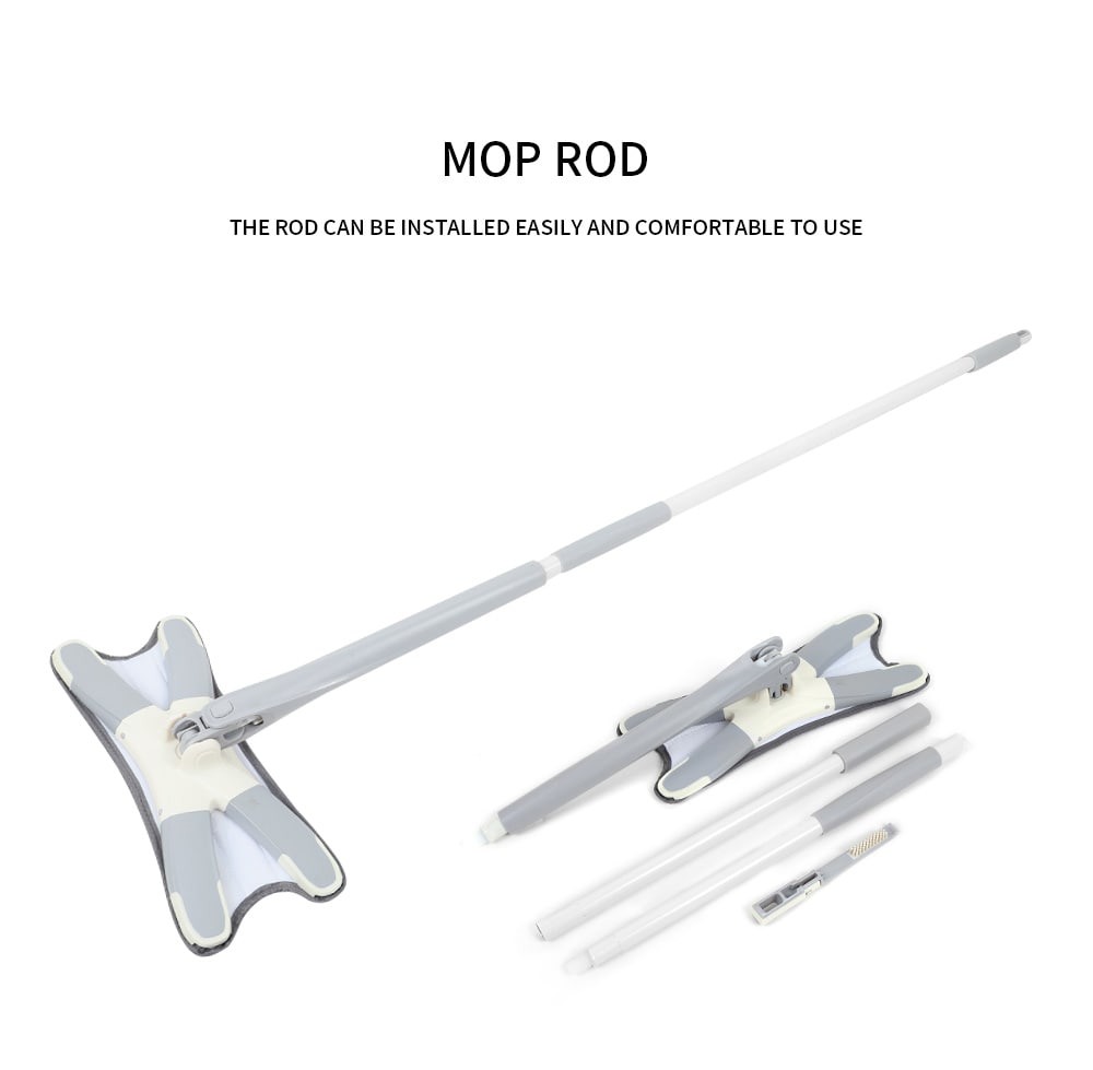 Wet Dry Dual Use Flat Mop Hands-free Floor Cleaning Tool- White Wet Dry Dual Use Flat Mop Hands-free Floor Cleaning Tool- White