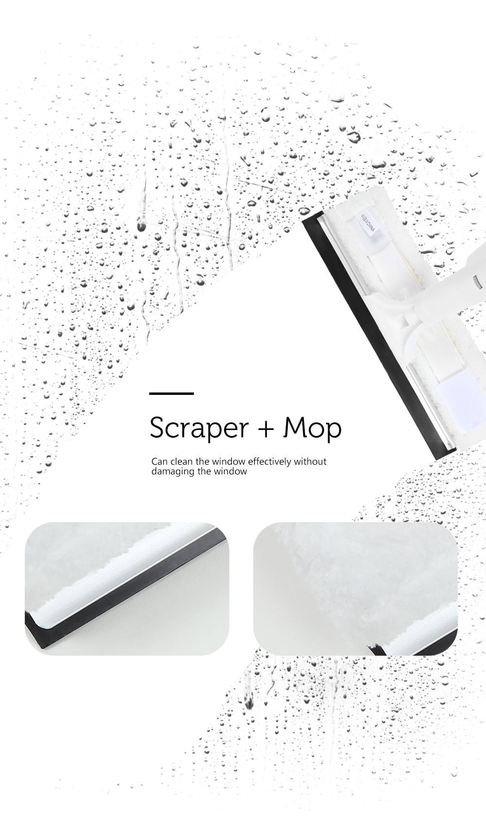 Spray Type Bilateral Cleaning Window Cleaner Sweeper- White Spray Type Bilateral Cleaning Window Cleaner Sweeper- White
