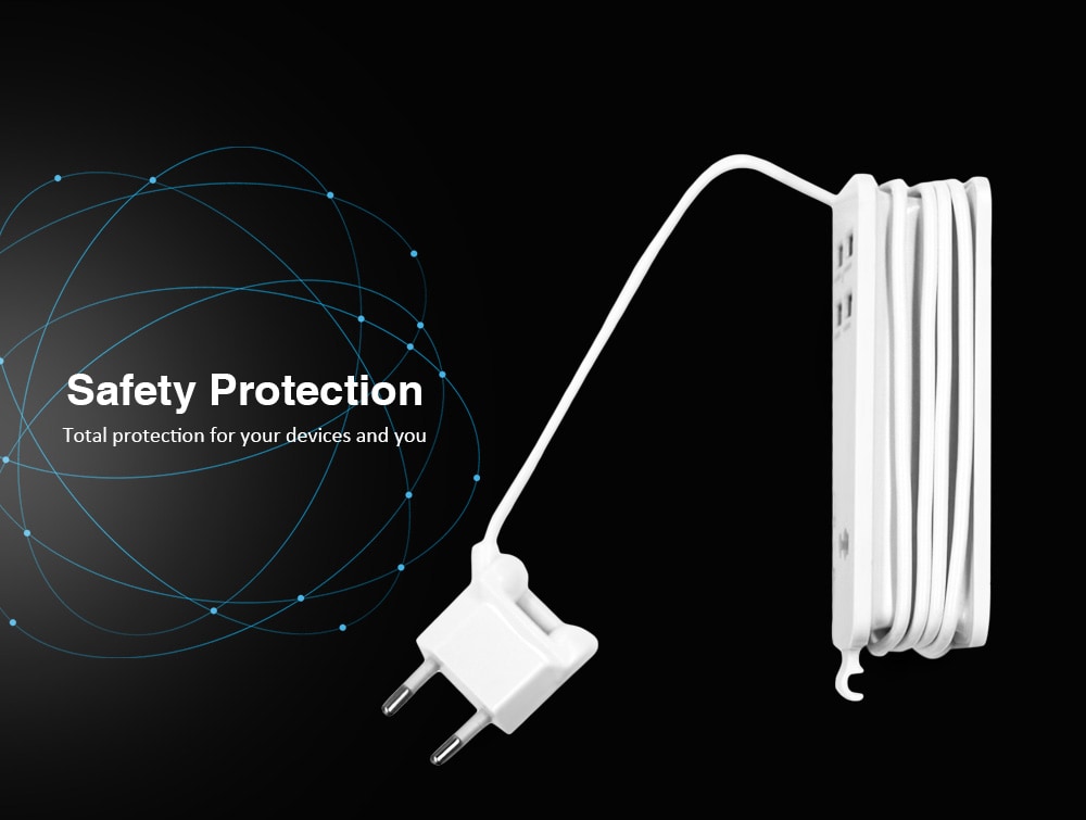 Portable Charging Station EU Plug with Universal Outlet and 4 USB Ports- White Portable Charging Station EU Plug with Universal Outlet and 4 USB Ports- White