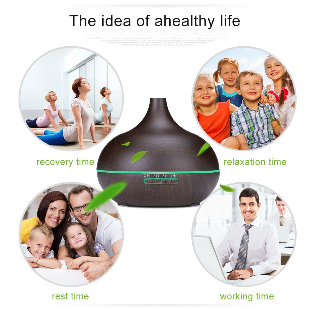 Remote Control Flowerpot Aroma Diffuser 550ML Essential Oil Diffuser Electric Ultrasonic Humidifier- Black Remote Control Flowerpot Aroma Diffuser 550ML Essential Oil Diffuser Electric Ultrasonic Humidifier- Black