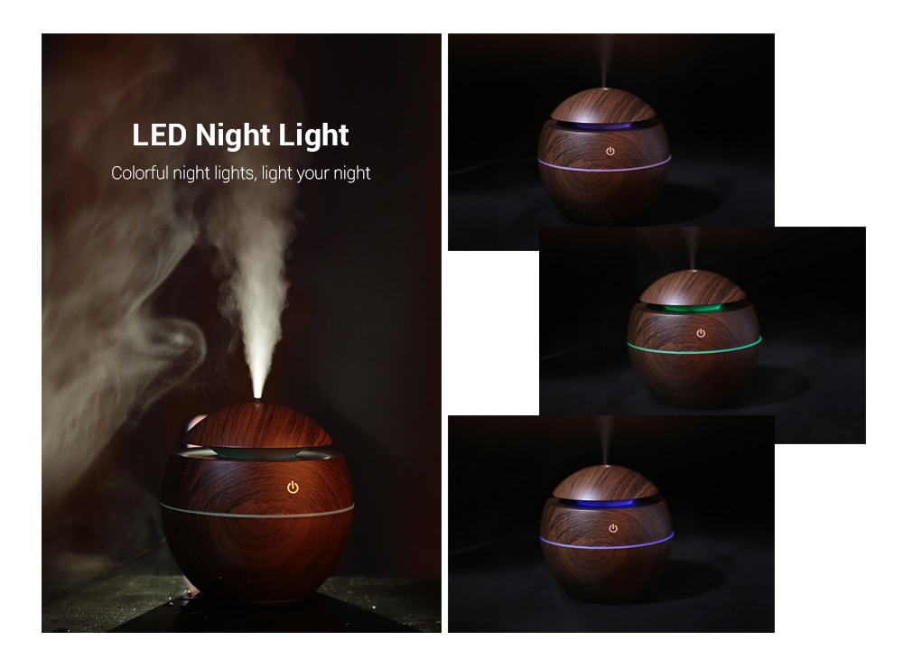 XBH - 035B Round Cover Wood Grain Humidifier Night Light Moisturizer Sprayer- BurlyWood XBH - 035B Round Cover Wood Grain Humidifier Night Light Moisturizer Sprayer- BurlyWood