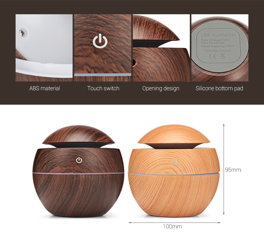 XBH - 035B Round Cover Wood Grain Humidifier Night Light Moisturizer Sprayer- BurlyWood XBH - 035B Round Cover Wood Grain Humidifier Night Light Moisturizer Sprayer- BurlyWood