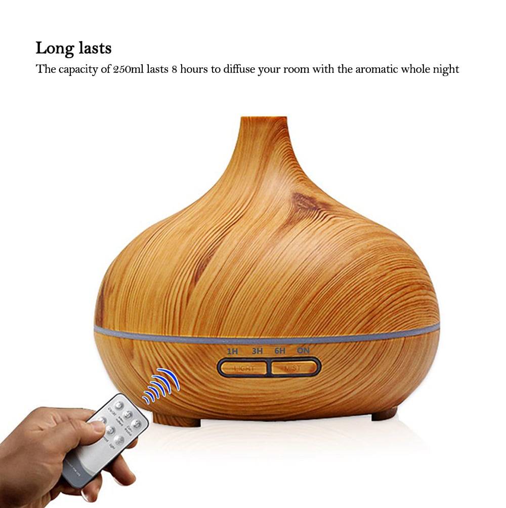 Remote control Aroma Diffuser 550ML Essential Oil Diffuser Electric Ultrasonic Humidifier- Light Brown Remote control Aroma Diffuser 550ML Essential Oil Diffuser Electric Ultrasonic Humidifier- Light Brown