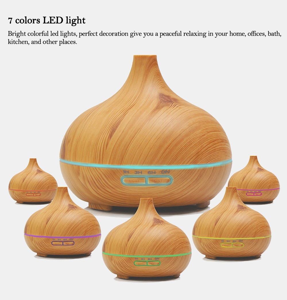 Remote control Aroma Diffuser 550ML Essential Oil Diffuser Electric Ultrasonic Humidifier- Light Brown Remote control Aroma Diffuser 550ML Essential Oil Diffuser Electric Ultrasonic Humidifier- Light Brown