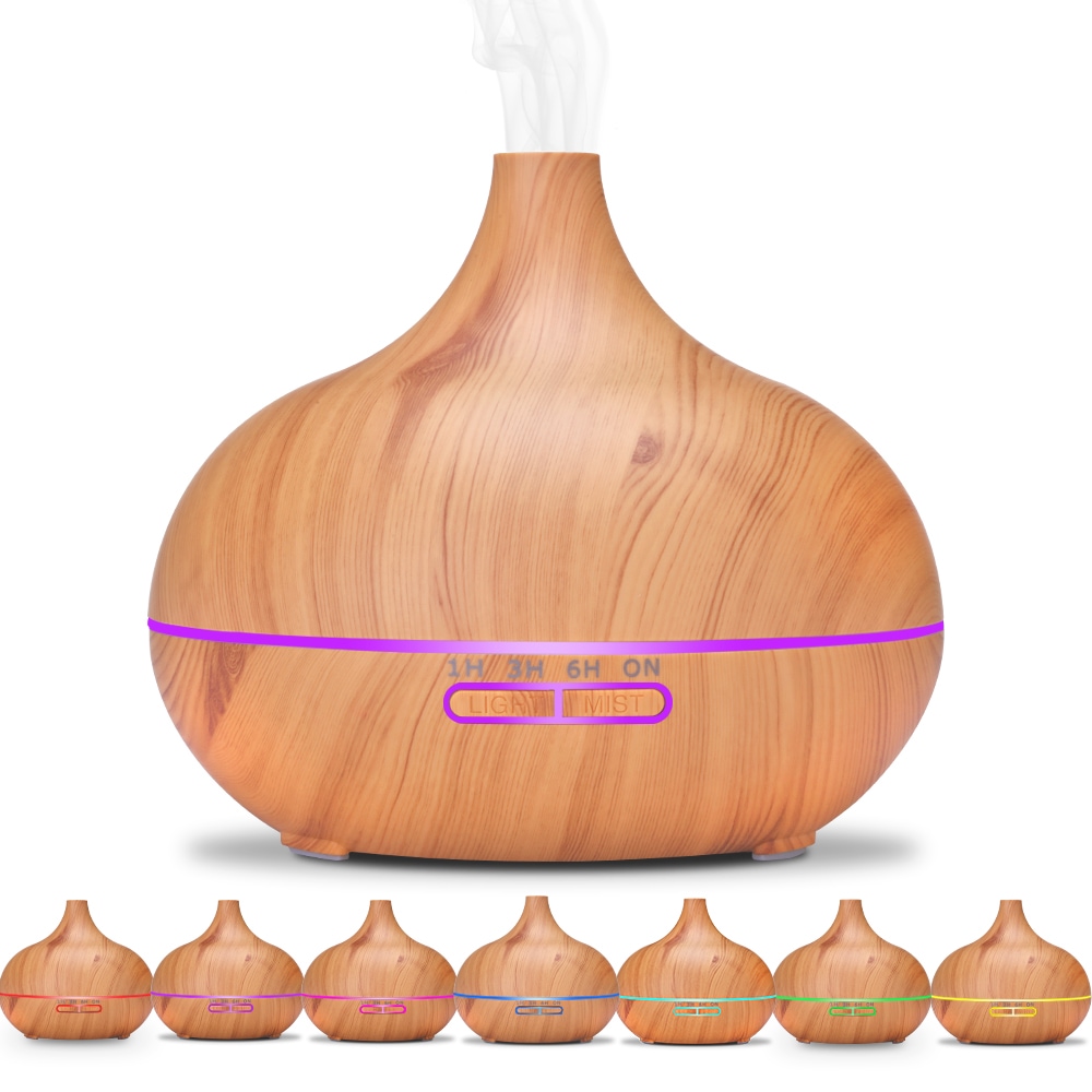Remote control Aroma Diffuser 550ML Essential Oil Diffuser Electric Ultrasonic Humidifier- Light Brown Remote control Aroma Diffuser 550ML Essential Oil Diffuser Electric Ultrasonic Humidifier- Light Brown