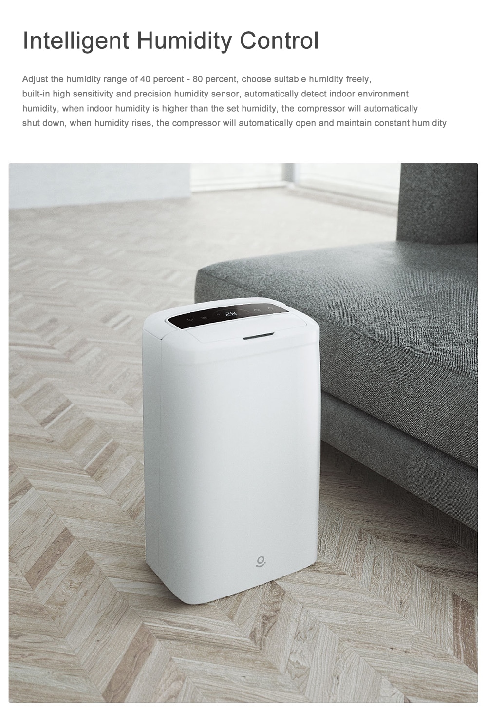 WS1 Efficient Intelligent Humidity Control Dehumidifier from Xiaomi Youpin- White WS1 Efficient Intelligent Humidity Control Dehumidifier from Xiaomi Youpin- White
