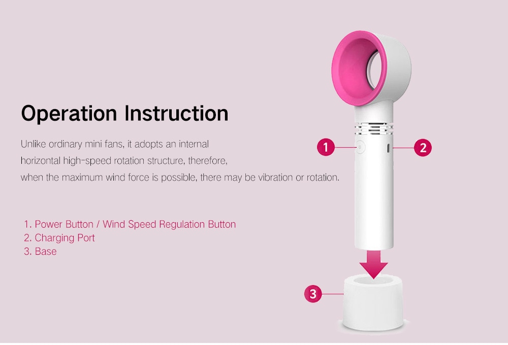 Portable Vaneless Handheld Rechargeable Fan- Aquamarine Portable Vaneless Handheld Rechargeable Fan- Aquamarine
