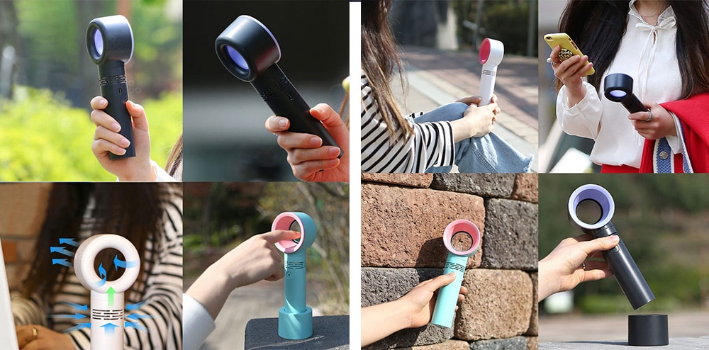 Portable Vaneless Handheld Rechargeable Fan- Aquamarine Portable Vaneless Handheld Rechargeable Fan- Aquamarine