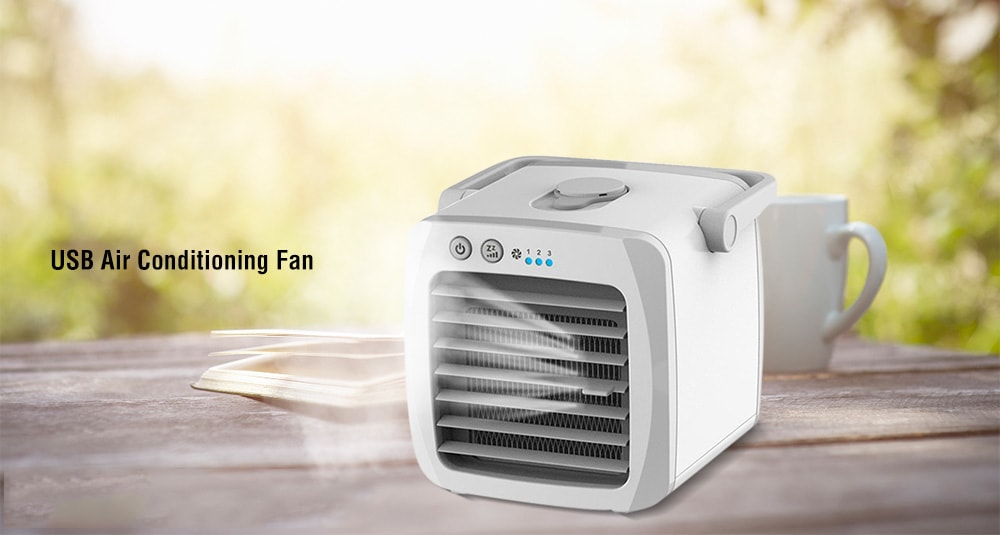 Mini Home Dormitory USB Air Conditioning Fan Humidifier- White Mini Home Dormitory USB Air Conditioning Fan Humidifier- White