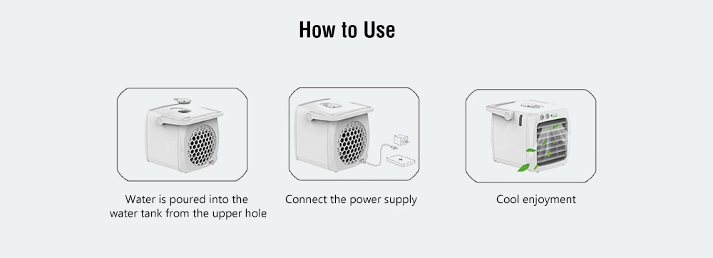 Mini Home Dormitory USB Air Conditioning Fan Humidifier- White Mini Home Dormitory USB Air Conditioning Fan Humidifier- White