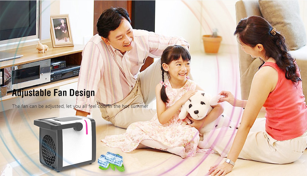 USB Mini Desktop Cold Air Conditioner Fan Humidifier - Black USB Mini Desktop Cold Air Conditioner Fan Humidifier - Black