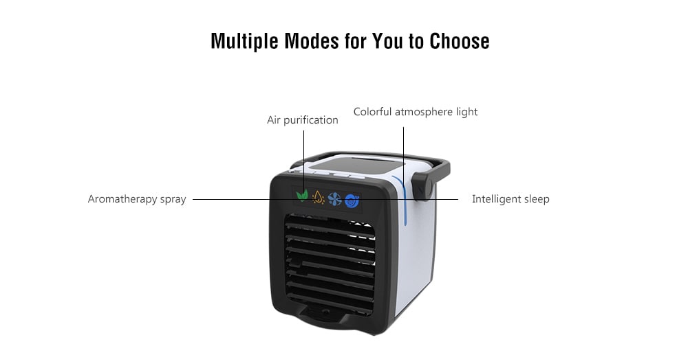 USB Mini Desktop Cold Air Conditioner Fan Humidifier - Black USB Mini Desktop Cold Air Conditioner Fan Humidifier - Black