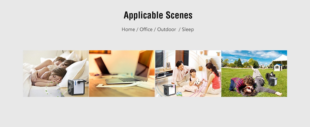 USB Mini Desktop Cold Air Conditioner Fan Humidifier - Black USB Mini Desktop Cold Air Conditioner Fan Humidifier - Black