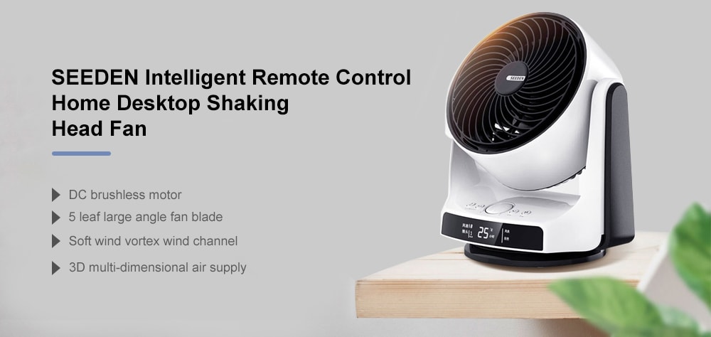 SEEDEN Intelligent Remote Control Home Desktop Shaking Head Fan- White SEEDEN Intelligent Remote Control Home Desktop Shaking Head Fan- White