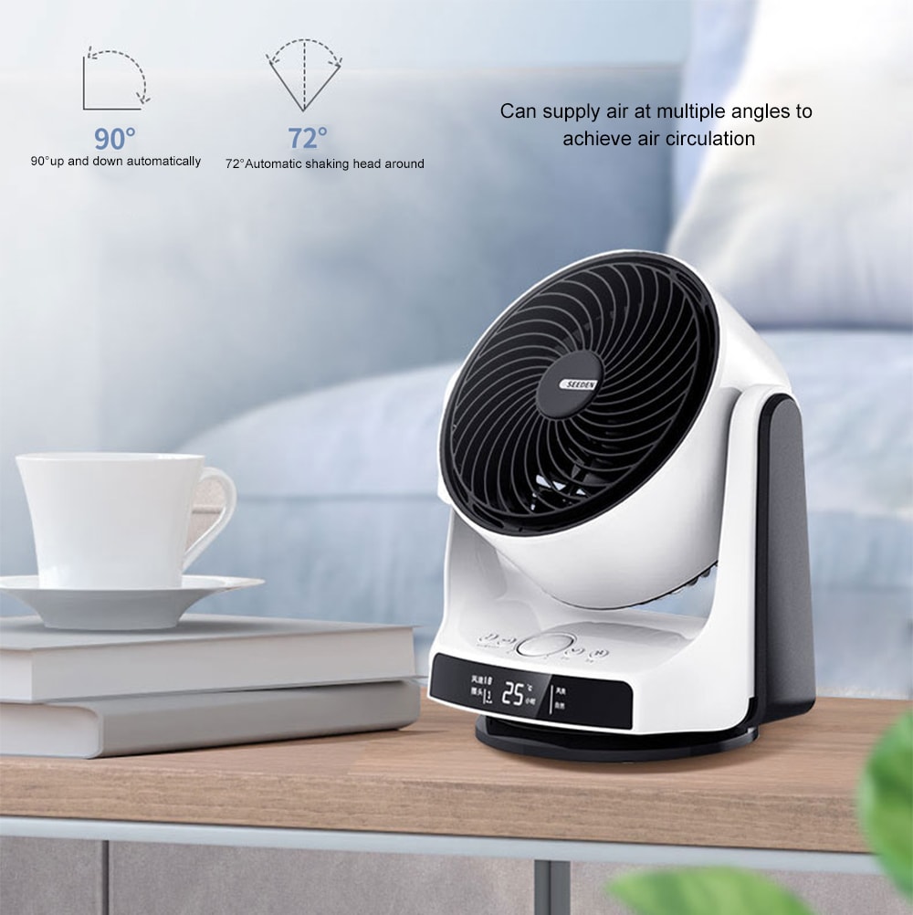 SEEDEN Intelligent Remote Control Home Desktop Shaking Head Fan- White SEEDEN Intelligent Remote Control Home Desktop Shaking Head Fan- White