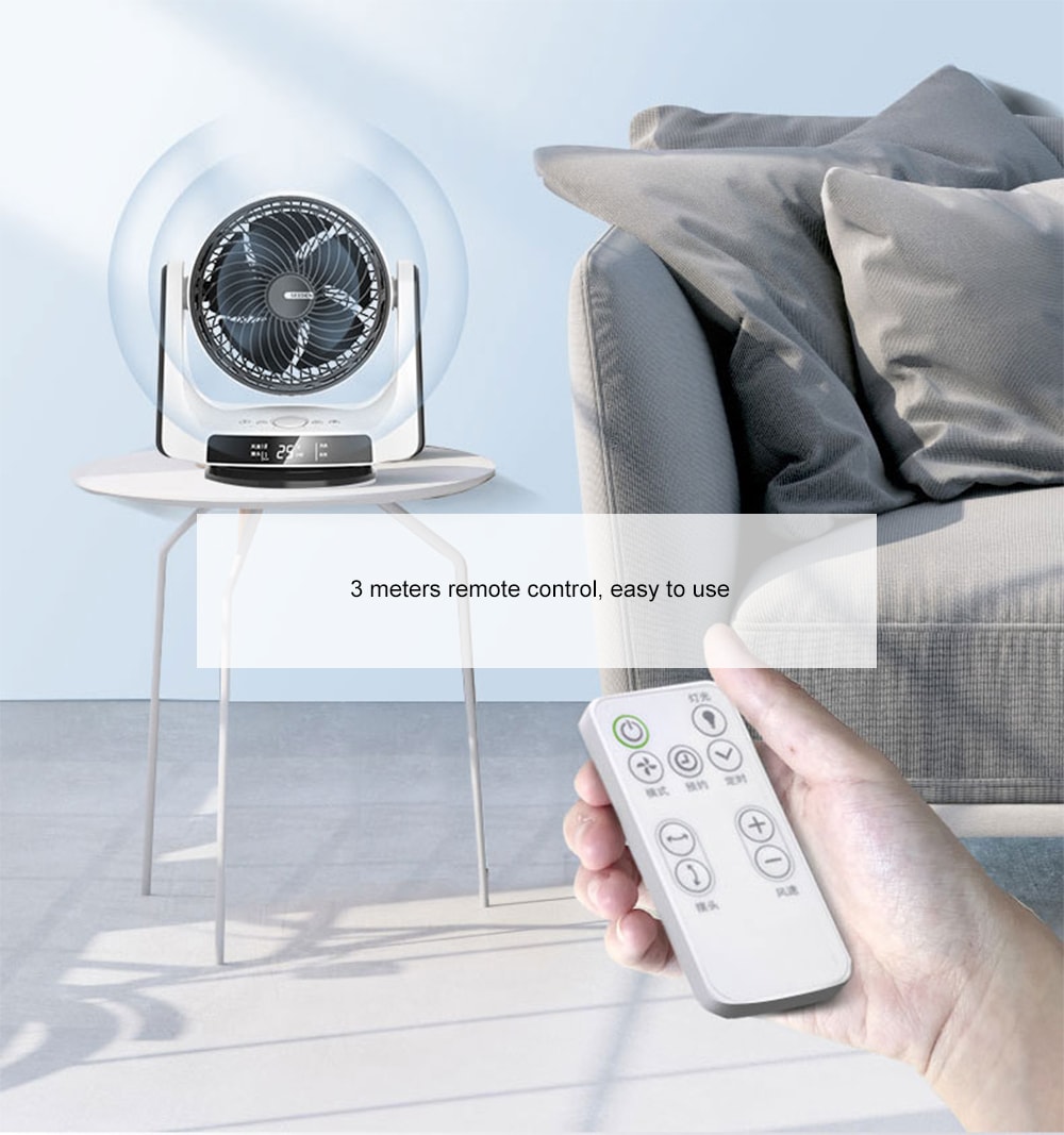 SEEDEN Intelligent Remote Control Home Desktop Shaking Head Fan- White SEEDEN Intelligent Remote Control Home Desktop Shaking Head Fan- White