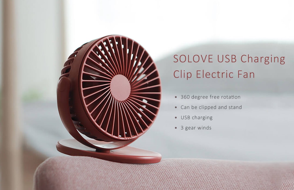 SOLOVE USB Charging Clip Fan from Xiaomi youpin- Gray Goose SOLOVE USB Charging Clip Fan from Xiaomi youpin- Gray Goose