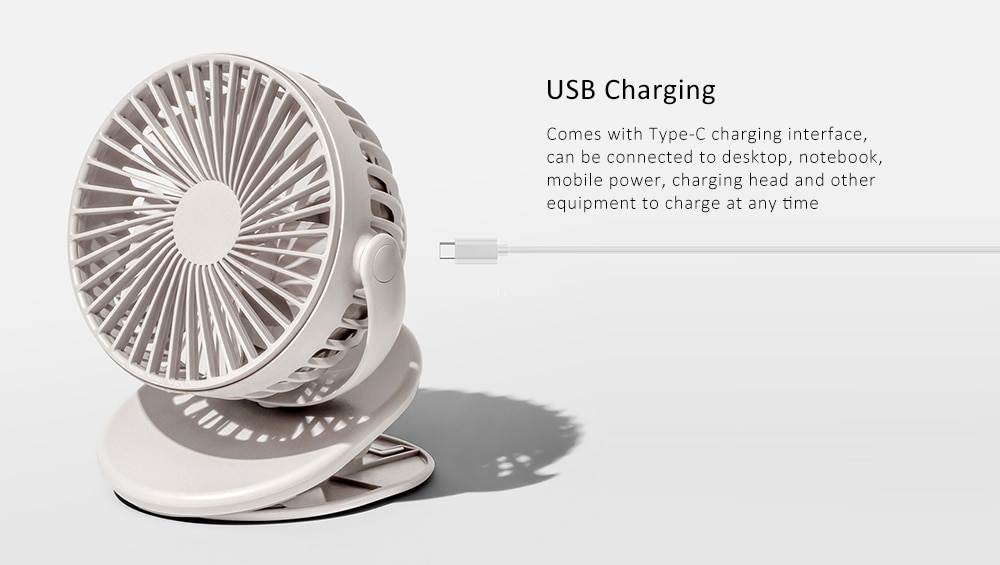 SOLOVE USB Charging Clip Fan from Xiaomi youpin- Gray Goose SOLOVE USB Charging Clip Fan from Xiaomi youpin- Gray Goose