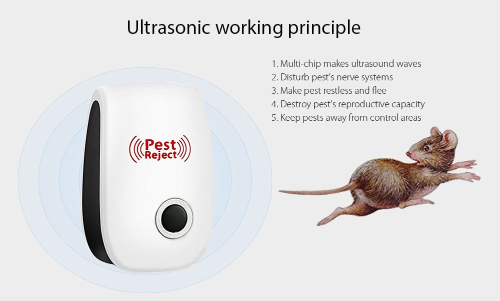 Ultrasonic Control Environment-Friendly Pest Repeller 6pcs- White US Plug Ultrasonic Control Environment-Friendly Pest Repeller 6pcs- White US Plug