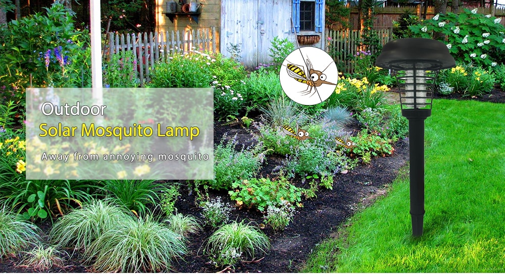 Solar Outdoor Automatic Mosquito Lamp- Black Solar Outdoor Automatic Mosquito Lamp- Black