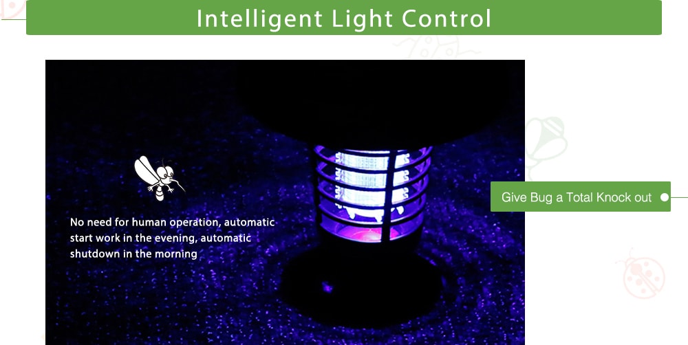 Solar Outdoor Automatic Mosquito Lamp- Black Solar Outdoor Automatic Mosquito Lamp- Black