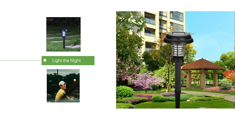 Solar Outdoor Automatic Mosquito Lamp- Black Solar Outdoor Automatic Mosquito Lamp- Black