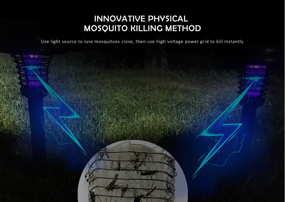 Solar Outdoor Automatic Mosquito Lamp- Black Solar Outdoor Automatic Mosquito Lamp- Black