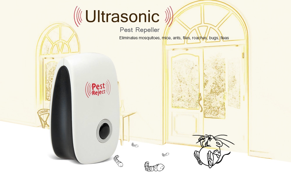 WUIBN Multifunctional Electric Pest Reject Plug Repeller- White US Plug WUIBN Multifunctional Electric Pest Reject Plug Repeller- White US Plug