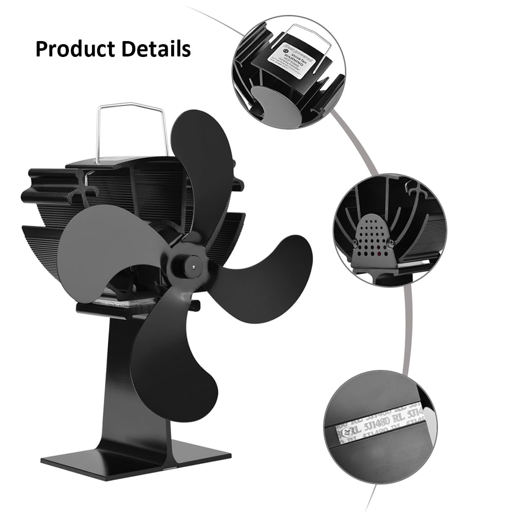 XL - BLFS - 700E Heat Powered Stove Fan- Black XL - BLFS - 700E Heat Powered Stove Fan- Black