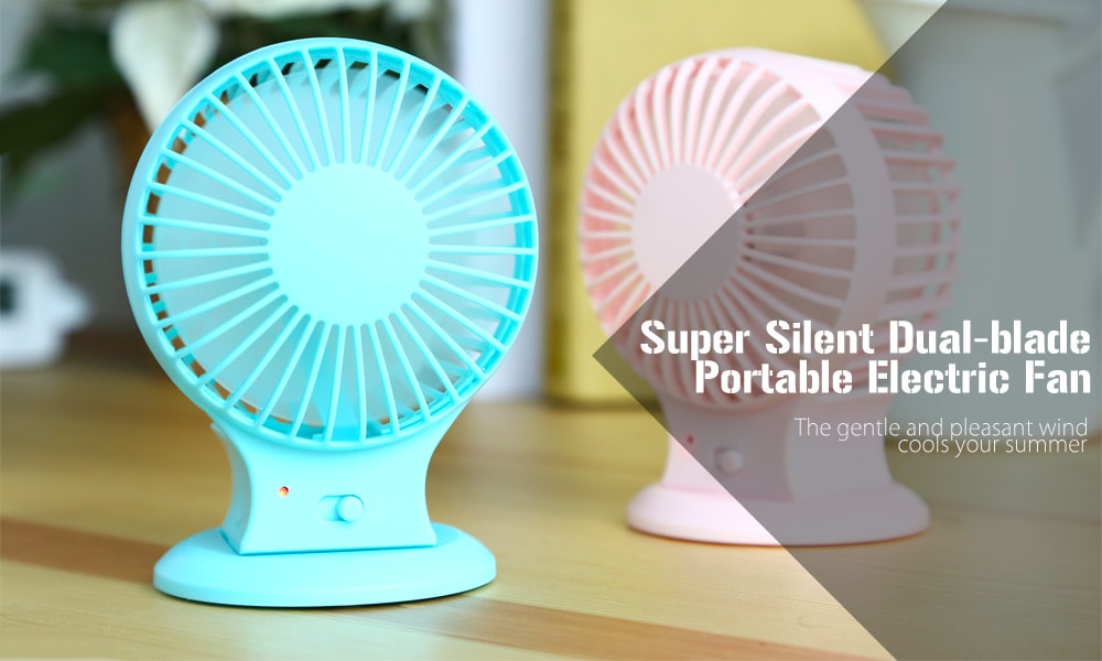 Super Silent Dual-blade Mini Handheld Portable Electric Fan- Blue Super Silent Dual-blade Mini Handheld Portable Electric Fan- Blue