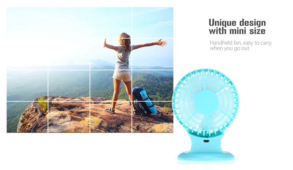 Super Silent Dual-blade Mini Handheld Portable Electric Fan- Blue Super Silent Dual-blade Mini Handheld Portable Electric Fan- Blue