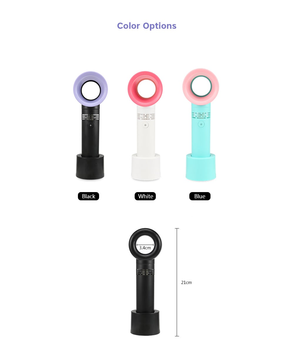 Portable USB Cordless Bladeless Fan- Black Portable USB Cordless Bladeless Fan- Black