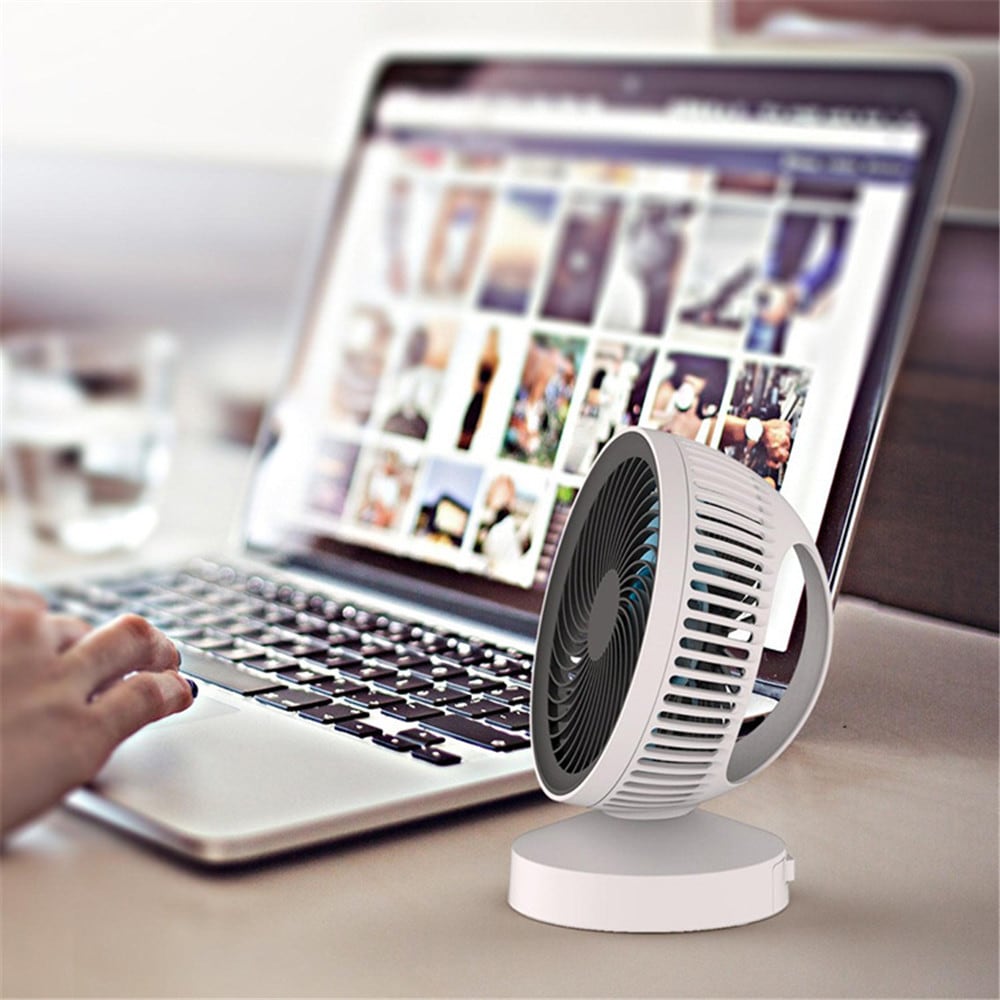 Portable USB Desktop Mute Mini Fan- White Portable USB Desktop Mute Mini Fan- White