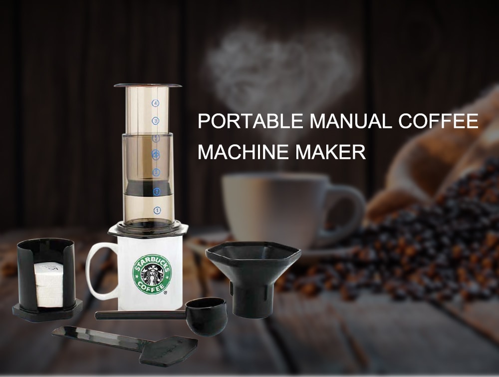 Portable Manual Coffee Machine Maker- Brown Bear Portable Manual Coffee Machine Maker- Brown Bear