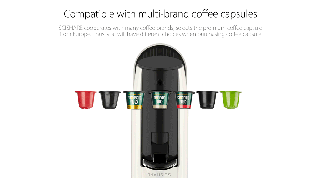 SCISHARE S1103 Capsule Coffee Machine from Xiaomi Youpin- White SCISHARE S1103 Capsule Coffee Machine from Xiaomi Youpin- White
