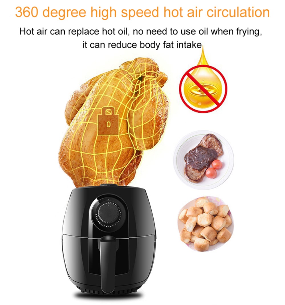 SH - AF8 Household Large-capacity Smoke-free Air Fryer- Black SH - AF8 Household Large-capacity Smoke-free Air Fryer- Black