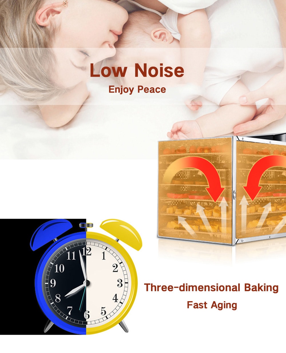 Stainless Steel Dried Fruit Machine Vegetable Dehydrator Food Dryer- Silver UK Plug Stainless Steel Dried Fruit Machine Vegetable Dehydrator Food Dryer- Silver UK Plug