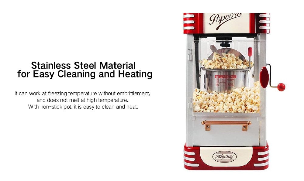 Stainless Steel Automatic Spherical Commercial Popcorn Machine- Red Stainless Steel Automatic Spherical Commercial Popcorn Machine- Red