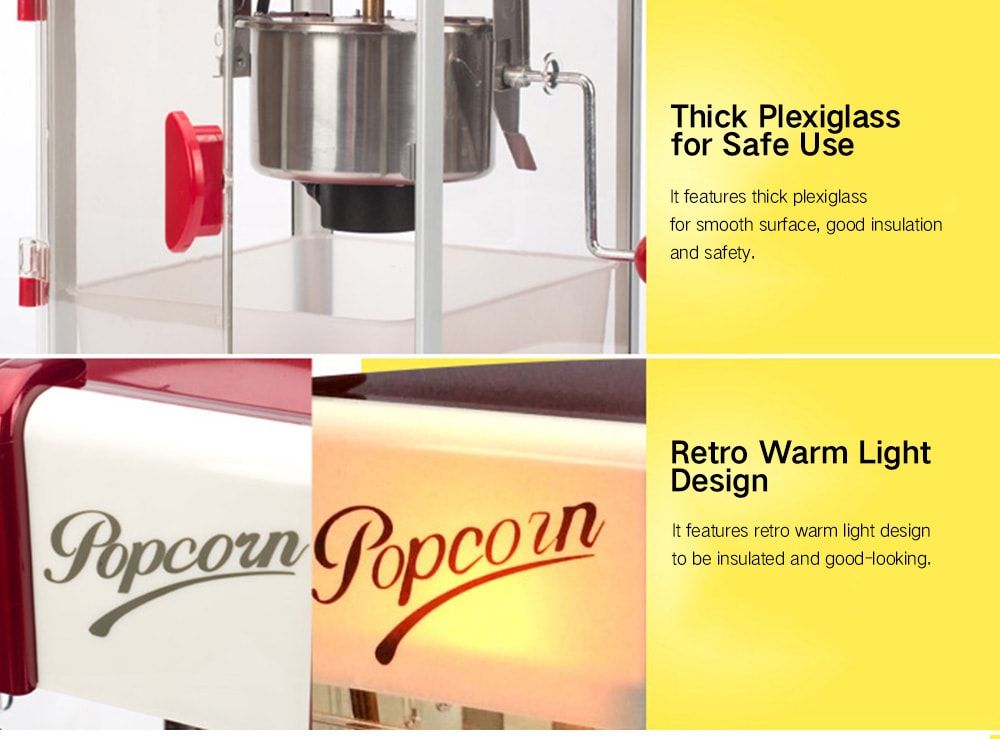 Stainless Steel Automatic Spherical Commercial Popcorn Machine- Red Stainless Steel Automatic Spherical Commercial Popcorn Machine- Red