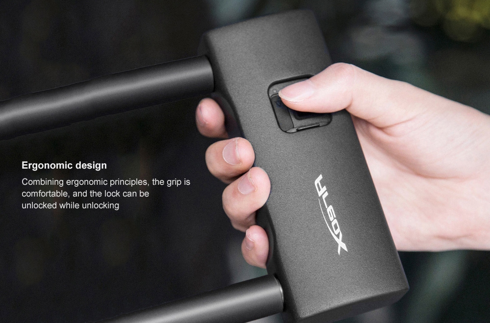 Smart Fingerprint Durable Waterproof U-lock from Xiaomi youpin- Black Short Smart Fingerprint Durable Waterproof U-lock from Xiaomi youpin- Black Short