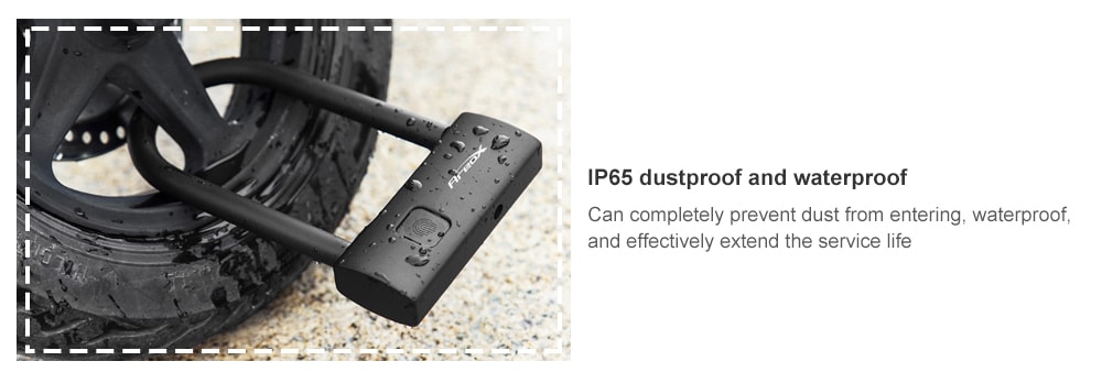 Smart Fingerprint Durable Waterproof U-lock from Xiaomi youpin- Black Short Smart Fingerprint Durable Waterproof U-lock from Xiaomi youpin- Black Short