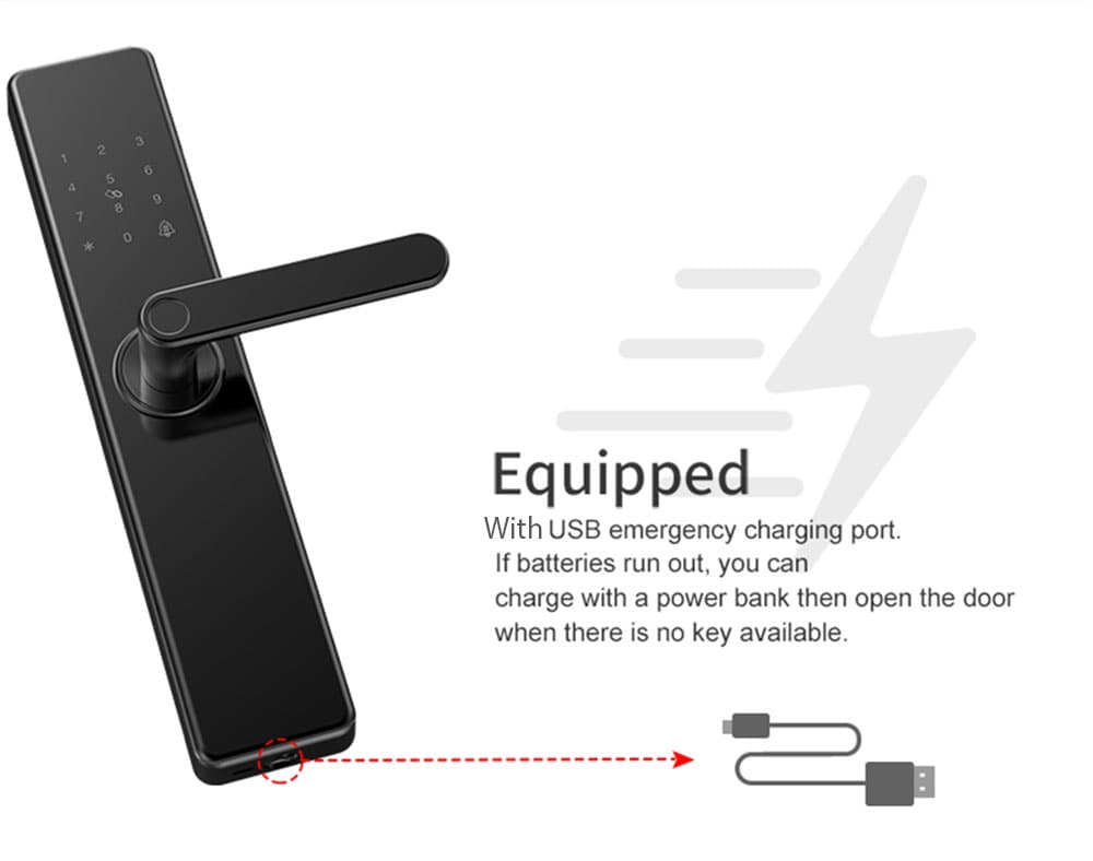 RSH - WD003 Supports Alexa Voice Control Smart Home Wifi Door Lock- Black RSH - WD003 Supports Alexa Voice Control Smart Home Wifi Door Lock- Black
