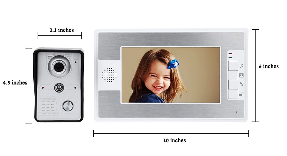 SY812MKW11 7 Inches TFT Screen Hands Free Video Interphone Doorbell Intercom- Silver White EU Plug SY812MKW11 7 Inches TFT Screen Hands Free Video Interphone Doorbell Intercom- Silver White EU Plug