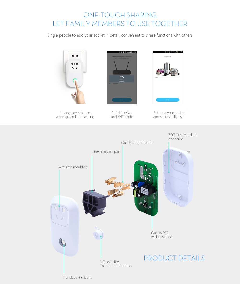SONOFF S20 WiFi Smart Switch Socket Wireless Remote Control- White EU Plug SONOFF S20 WiFi Smart Switch Socket Wireless Remote Control- White EU Plug