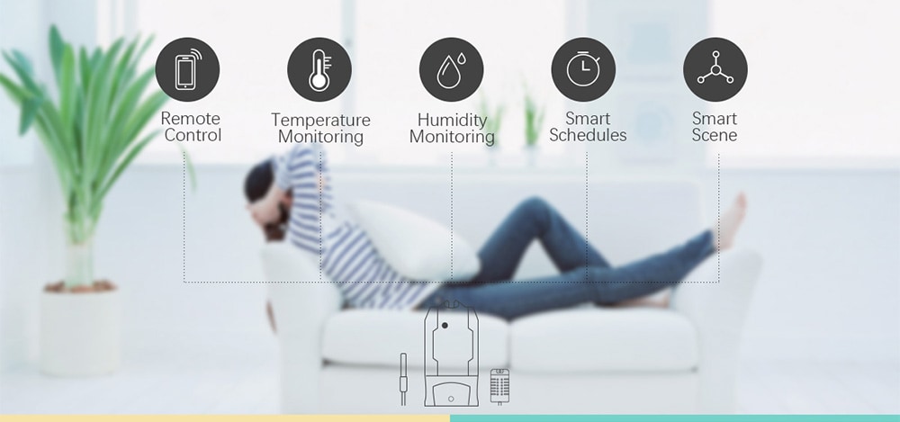SONOFF TH16 Temperature Humidity Monitoring WiFi Smart Switch for Smart Home- White SONOFF TH16 Temperature Humidity Monitoring WiFi Smart Switch for Smart Home- White
