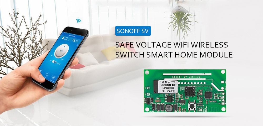 SONOFF SV Safe Voltage WiFi Wireless Switch Smart Home Module - Greenish Blue SONOFF SV Safe Voltage WiFi Wireless Switch Smart Home Module - Greenish Blue