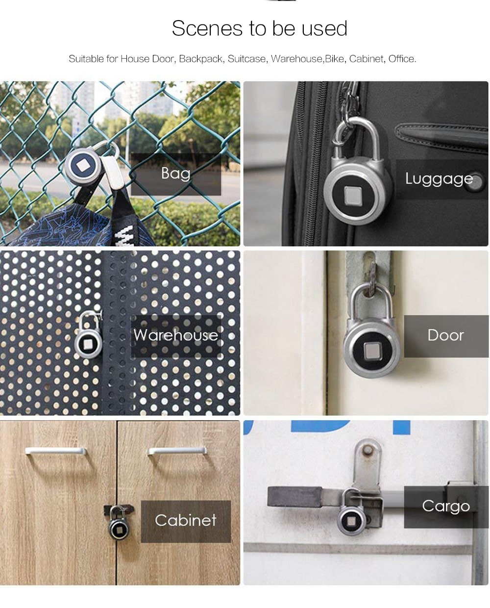 P3 Fingerprint Padlock Electronic Intelligent Padlock Non-password Lock- Black P3 Fingerprint Padlock Electronic Intelligent Padlock Non-password Lock- Black