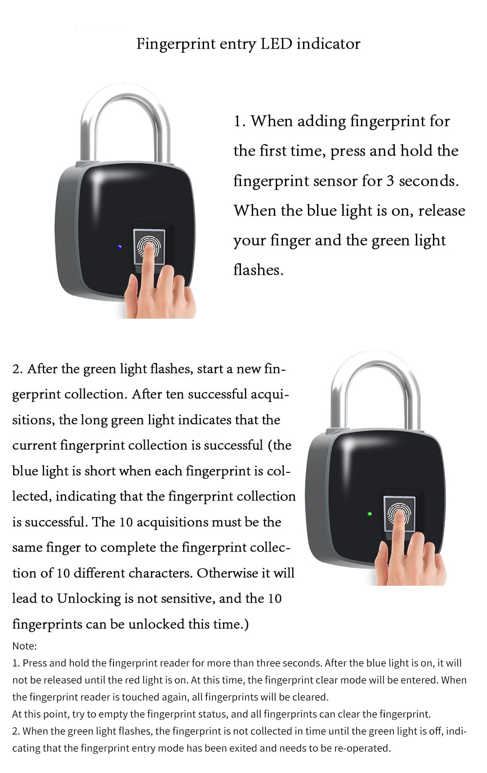 P3 Fingerprint Padlock Electronic Intelligent Padlock Non-password Lock- Black P3 Fingerprint Padlock Electronic Intelligent Padlock Non-password Lock- Black