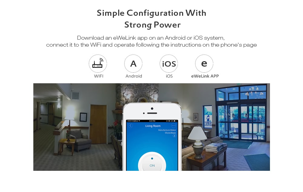 SONOFF T1 Double Gangs WiFi and RF 86 Type Smart Wall Touch Light Switch- White SONOFF T1 Double Gangs WiFi and RF 86 Type Smart Wall Touch Light Switch- White