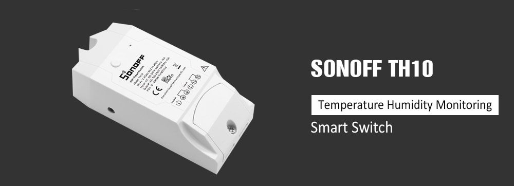 SONOFF TH10 Temperature and Humidity Monitoring WiFi Smart Switch for Home Automation System- White SONOFF TH10 Temperature and Humidity Monitoring WiFi Smart Switch for Home Automation System- White